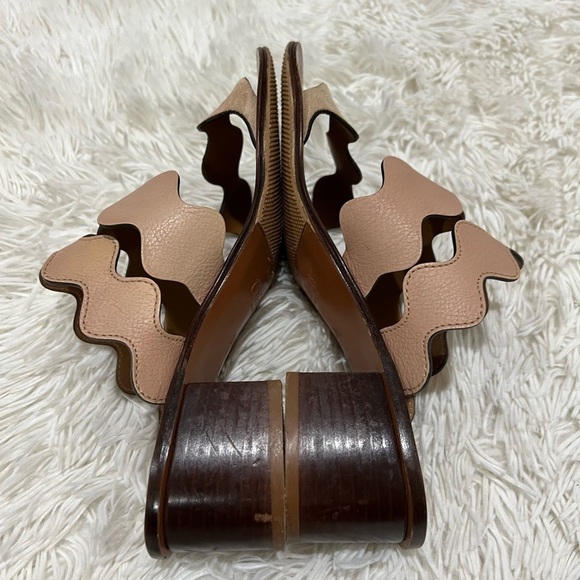 Chloe Lauren Scalloped Sandals in Maple Pink - size 37 US 7 - Picture 10 of 13